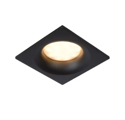 Ziva kwadratowe plafonowe oczko sufitowe, czarne aluminium, IP44