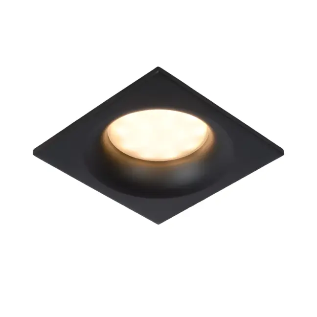 Ziva kwadratowe plafonowe oczko sufitowe, czarne aluminium, IP44