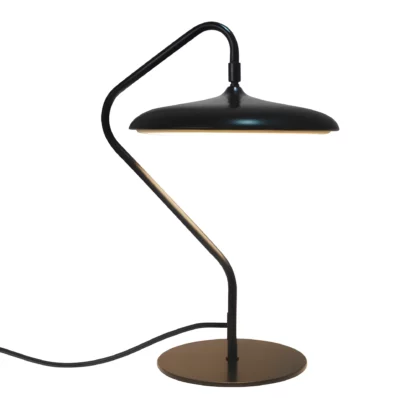 Czarna, płaska lampa stołowa LED Artist od DFTP