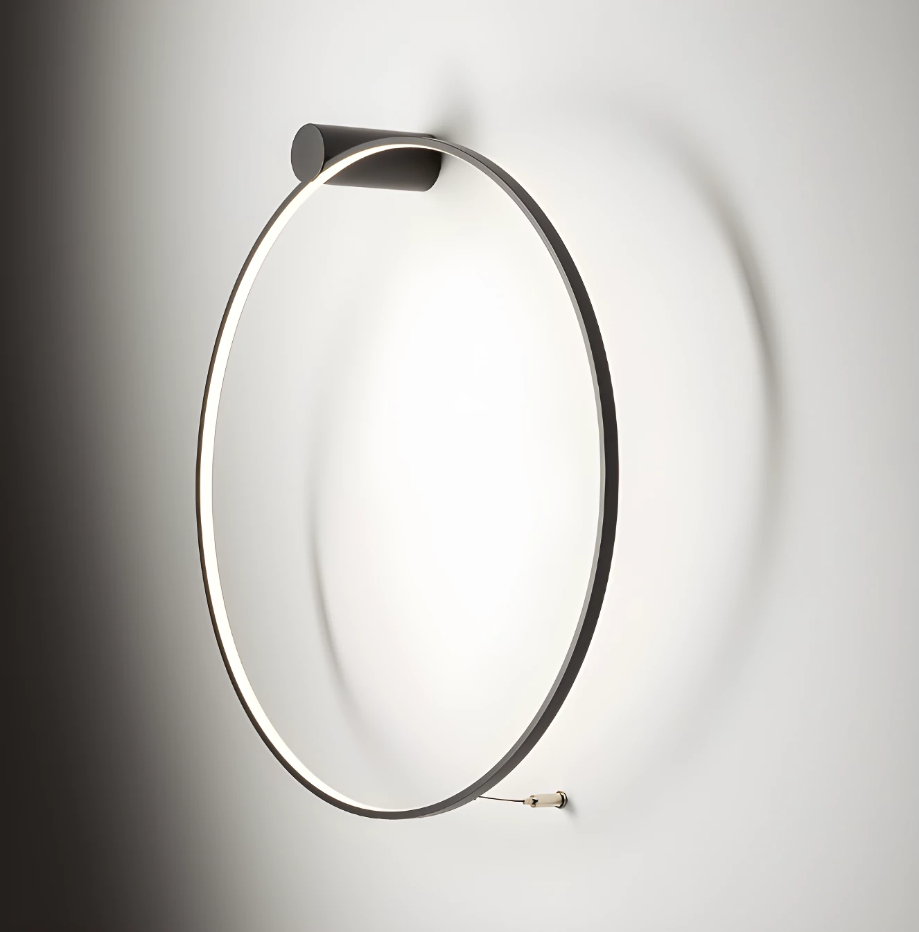 Kinkiet LED Circolo S z czarnym pierścieniem i światłem 4000K