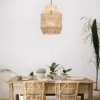 Lampa wisząca Nayora 35 z bambusa w stylu boho do zawieszenia nad stołem