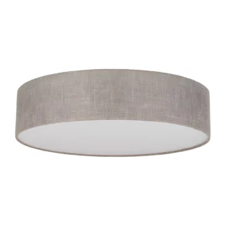 Beżowa lampa sufitowa z lnu Rondo o dużej średnicy 78 cm