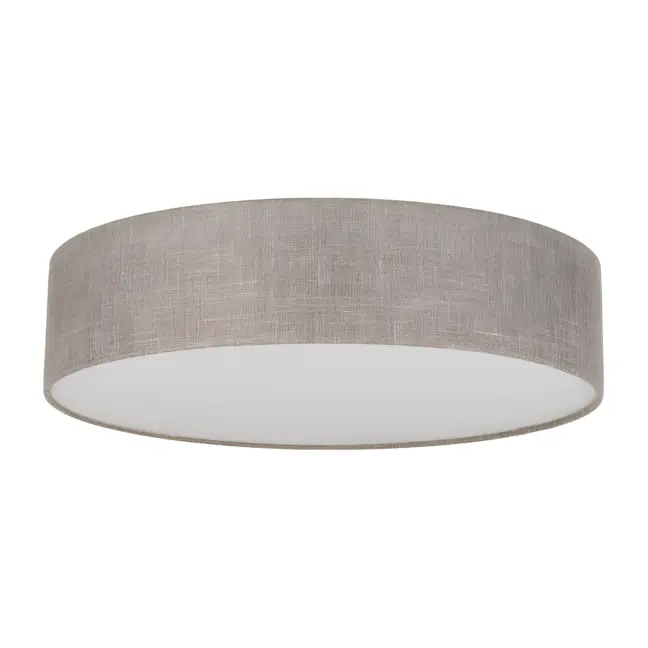 Beżowa lampa sufitowa z lnu Rondo o dużej średnicy 78 cm