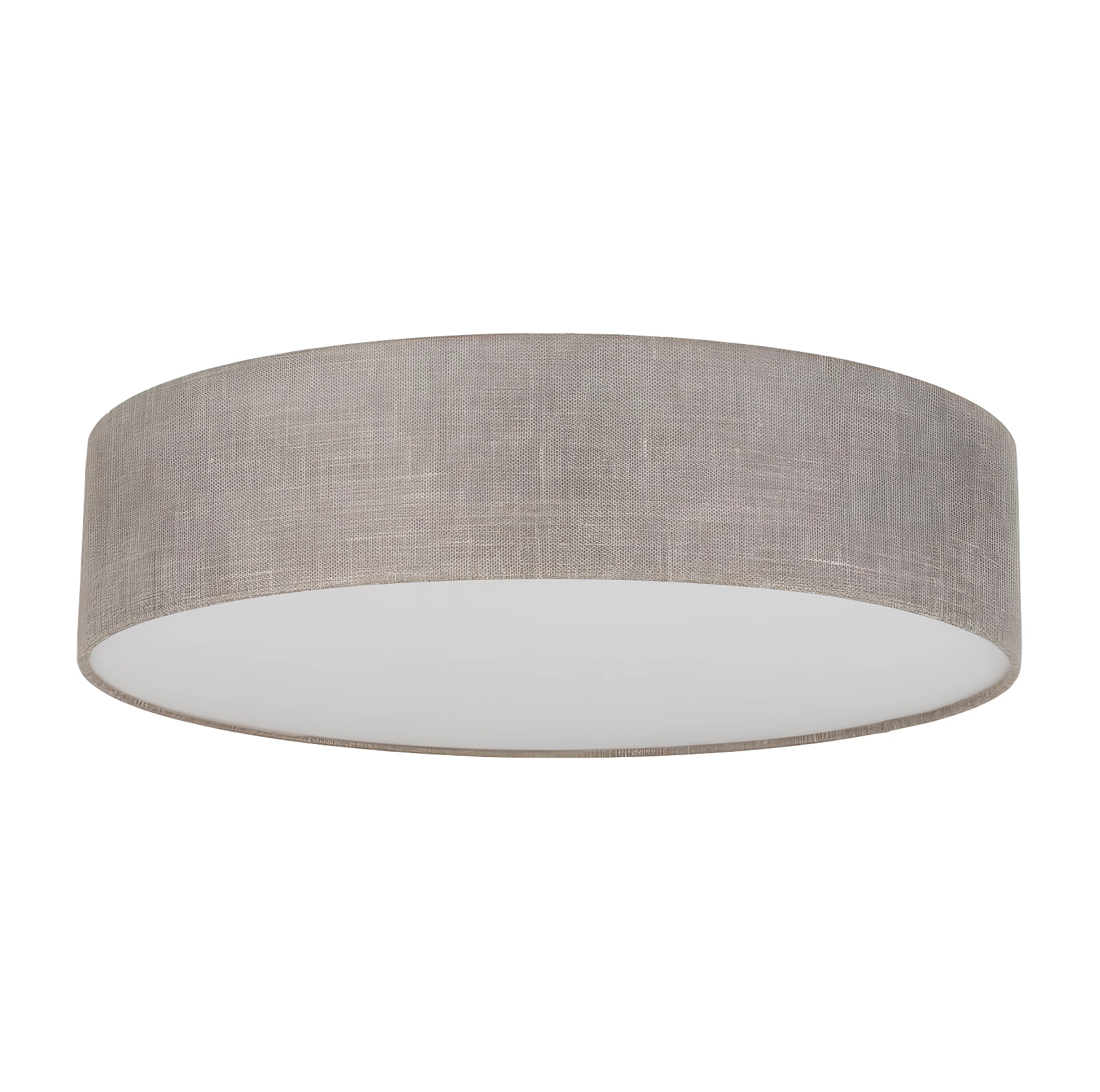 Beżowa lampa sufitowa z lnu Rondo o dużej średnicy 78 cm