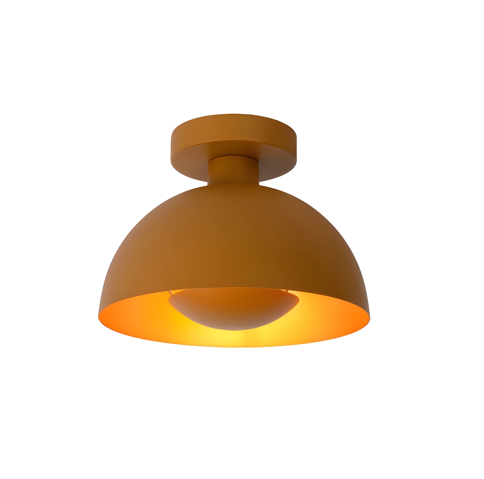 Nowoczesny sufitowy plafon Siemon w kolorze musztardowym