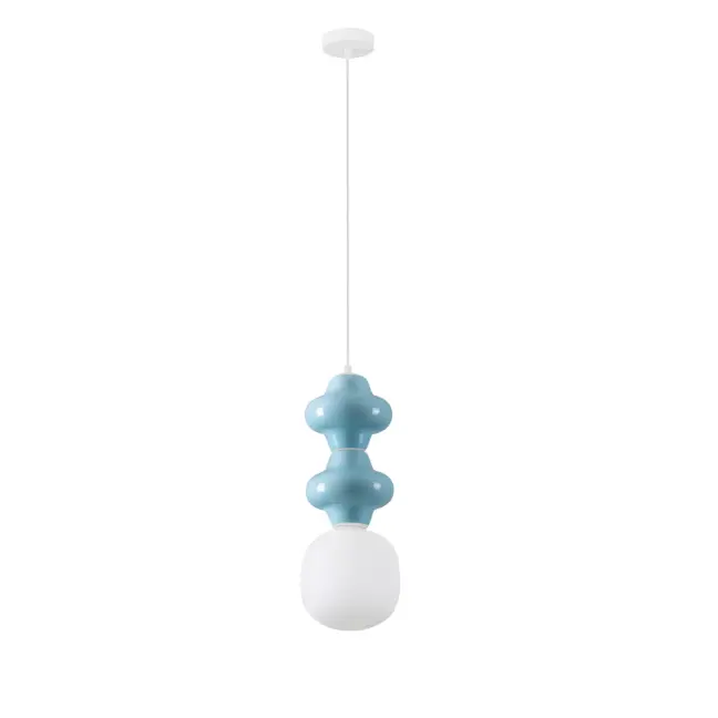 Lampa wisząca Colorella 2 w odcieniu pastelowego niebieskiego z ceramiki