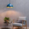 Lampa wisząca Siemon w kolorze niebieskim do jadalni