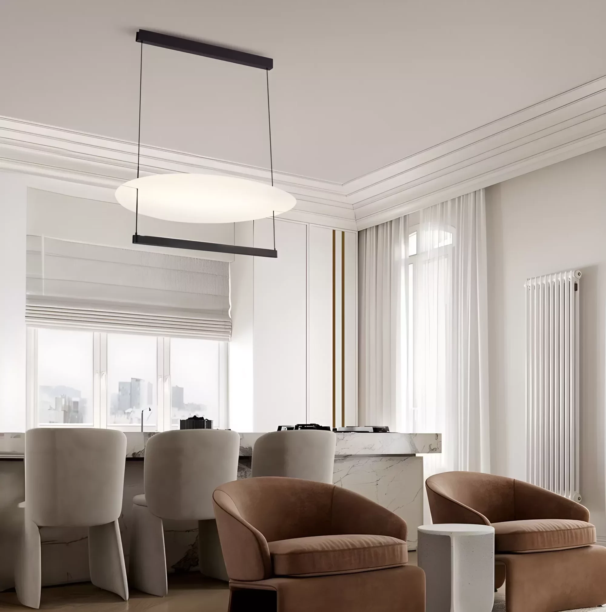 Czarna lampa sufitowa Sfumato 85 w nowoczesnym stylu do salonu