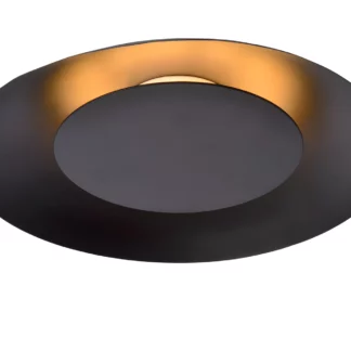 Czarny plafon Foskal LED 35 o nowoczesnym designie i dekoracyjnym kształcie dysku