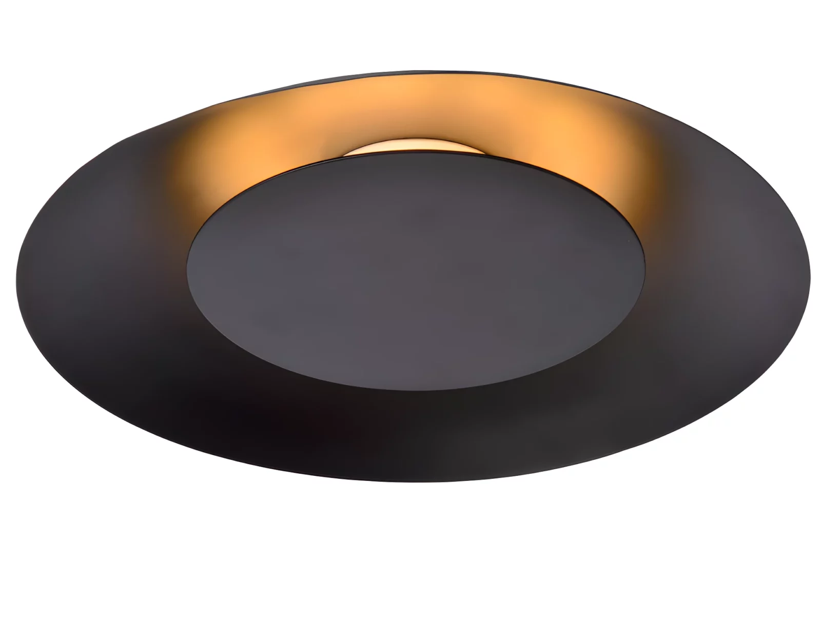 Czarny plafon Foskal LED 35 o nowoczesnym designie i dekoracyjnym kształcie dysku