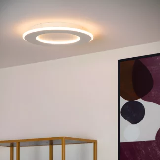 Płaski plafon LED Axelle 24W w okrągłym kształcie z efektem podświetlenia