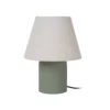 Lampka nocna Macia w kolorze oliwkowym z lnianym kloszem