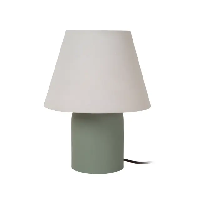 Lampka nocna Macia w kolorze oliwkowym z lnianym kloszem
