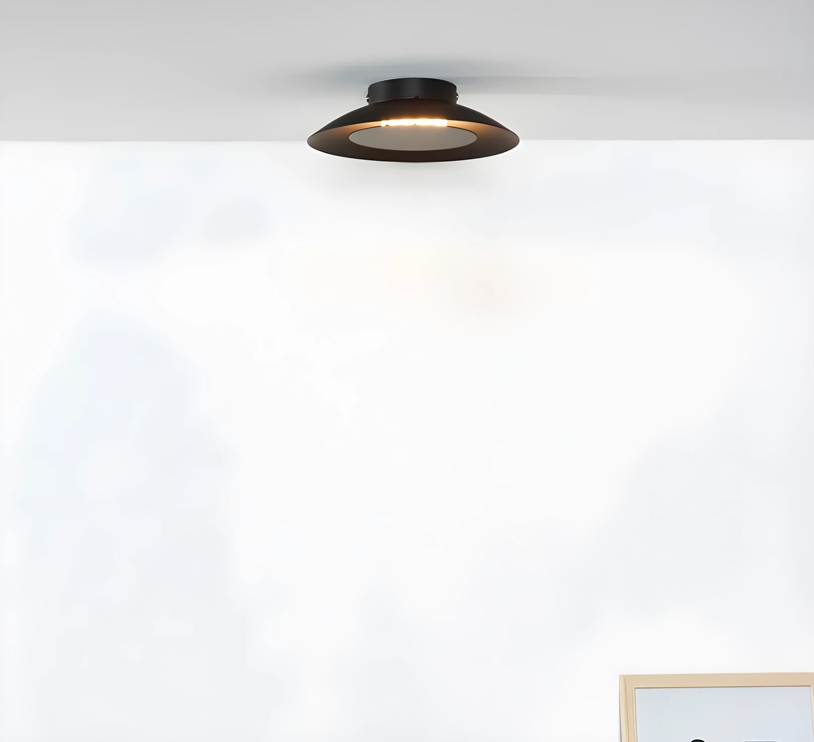 Ozdobna lampa sufitowa LED Foskal 22 w kolorze czarnym z płaskim designem