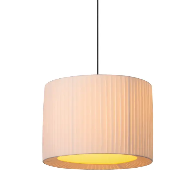 Wisząca lampa Fold z plisowanym białym abażurem