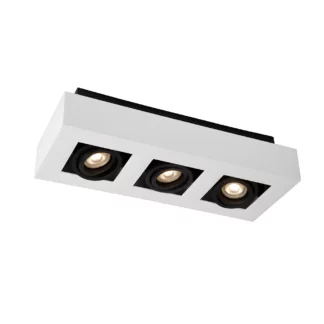 Lampa sufitowa Xirax z trzema źródłami światła w białym odcieniu aluminium