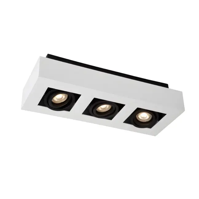 Lampa sufitowa Xirax z trzema źródłami światła w białym odcieniu aluminium