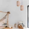 Beżowa lampa sufitowa Nayora z rattanu 25