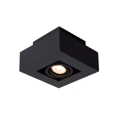 Regulowany czarny reflektor Xirax w kształcie kwadratu z aluminium