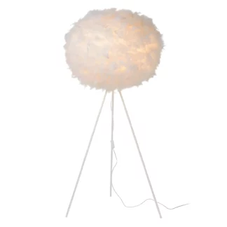 Biała lampa podłogowa w stylu skandynawskim z piór Goosy