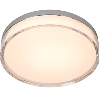 Lampa LED Plano 28 w kolorze srebrnym z przeźroczystym kloszem akrylowym do łazienki IP44