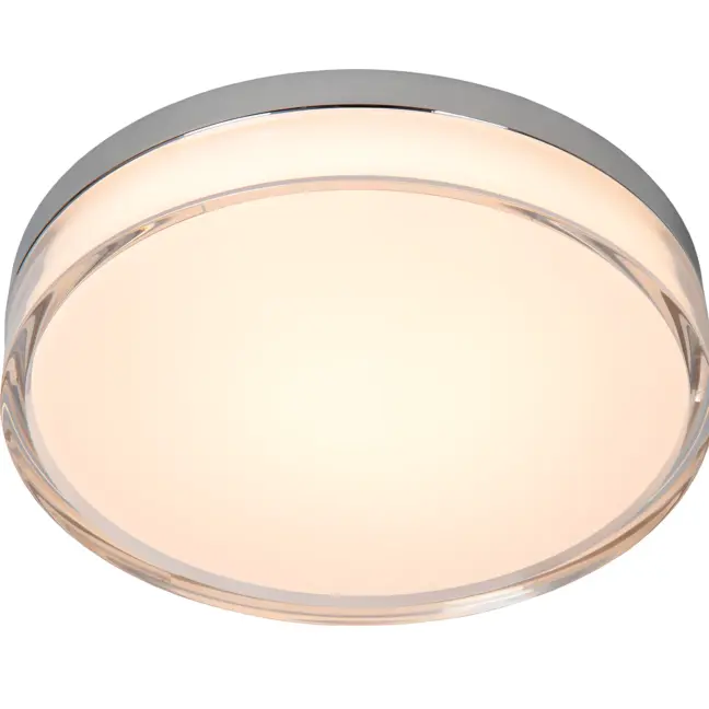 Lampa LED Plano 28 w kolorze srebrnym z przeźroczystym kloszem akrylowym do łazienki IP44