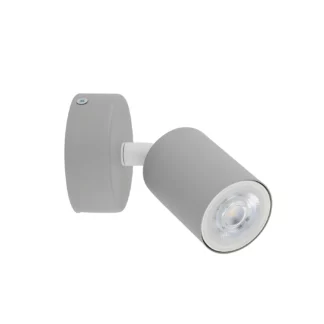 Szary kinkiet ścienny Livia z regulowanym ramieniem, idealny do sypialni