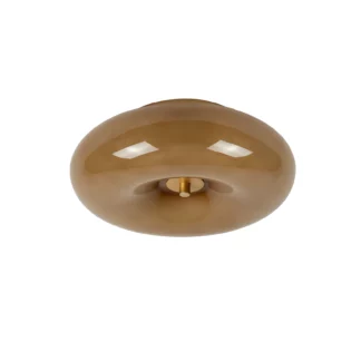 Plafon Sentino w kształcie torusa z beżowego szkła