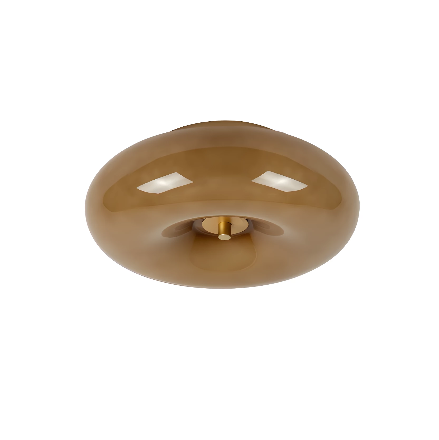 Plafon Sentino w kształcie torusa z beżowego szkła