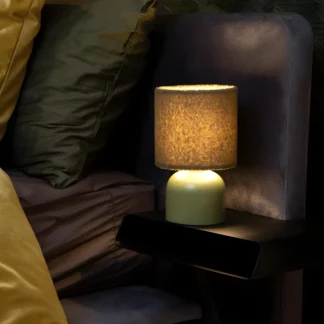Bawełniana zielona lampka nocna Woolly do sypialni