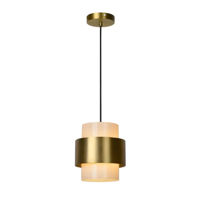 Wisząca lampa Firmin 20 w złotym wykończeniu ze szklanym kloszem