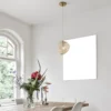 Lampa sufitowa Etuda w złotym wykończeniu z bursztynowym kloszem