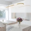 Lampa wisząca LED Xalume 45W w złotym kolorze sterowana pilotem – idealna nad wyspę kuchenną