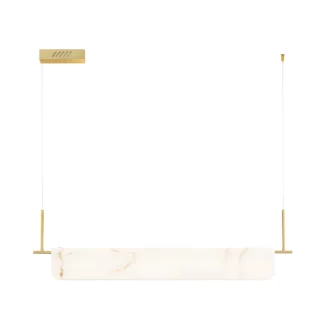 Lampa wisząca Lunalith w złotym wykończeniu z marmurowym szkłem