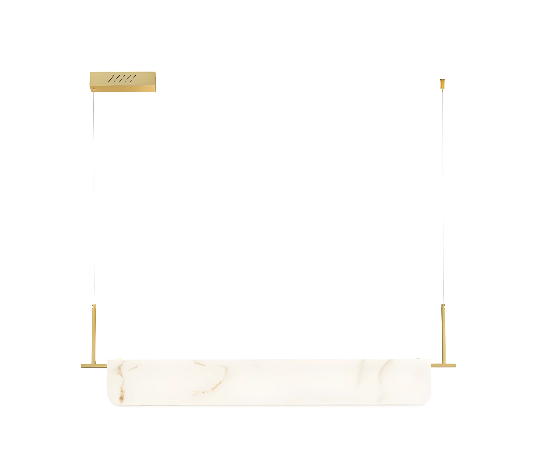Lampa wisząca Lunalith w złotym wykończeniu z marmurowym szkłem