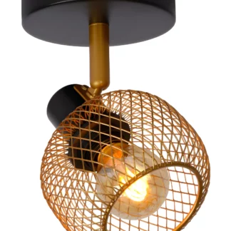 Kinkiet Maren w złotym kolorze – ażurowy design do montażu na ścianie lub suficie