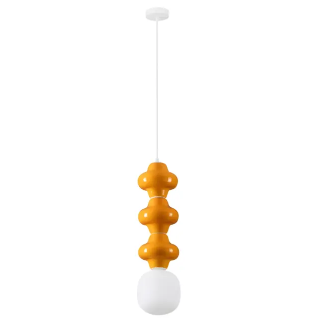 Wisząca lampa Colorella 3 w żółtym kolorze z dekoracyjnej ceramiki
