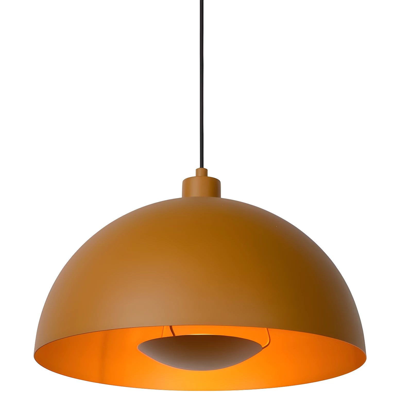 Wisząca lampa sufitowa Siemon w musztardowym kolorze do salonu