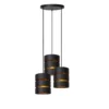 Lampa wisząca Rosas 3 w kolorze czarno-złotym