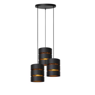 Lampa wisząca Rosas 3 w kolorze czarno-złotym