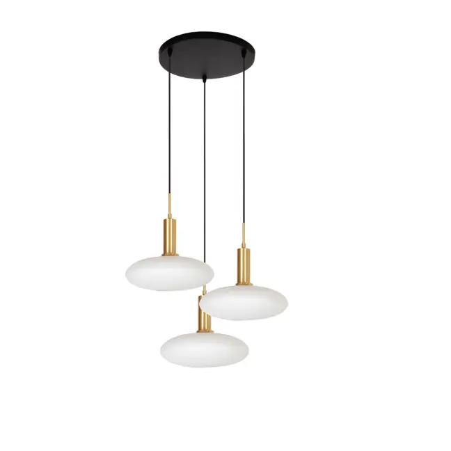 Lampa wisząca Singala z płaskimi szklanymi kloszami