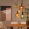 Lampa sufitowa Ilona 5 z kolorowego szkła do zawieszenia nad stołem