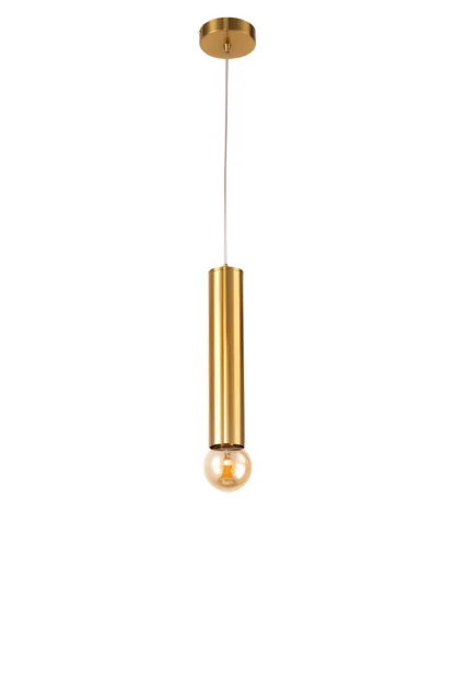 Lampa wisząca Austin - złota tuba do salonu i kuchni