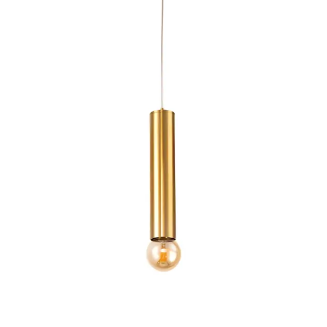 Lampa wisząca Austin - złota tuba do salonu i kuchni