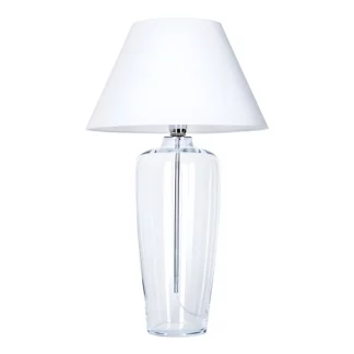 Lampa stołowa Bilbao - kolor biały, transparentny - L019031215
