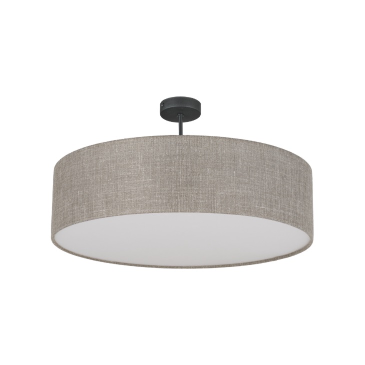 Beżowy żyrandol sufitowy Rondo 60 z lnu