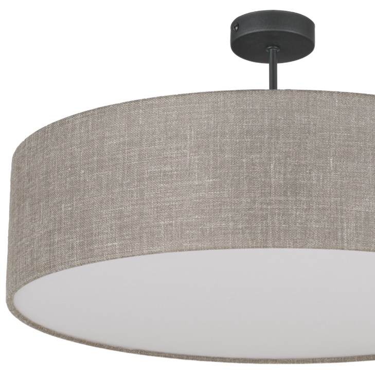 Beżowy żyrandol sufitowy Rondo 60 z lnu