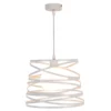 Biała lampa wisząca Akita do jasnego salonu
