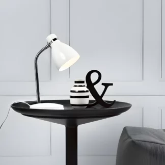 Nowoczesna lampa biurkowa - Cyclone - biała