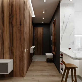 Biała lampa sufitowa Lyon - spot prostokątny - korytarz